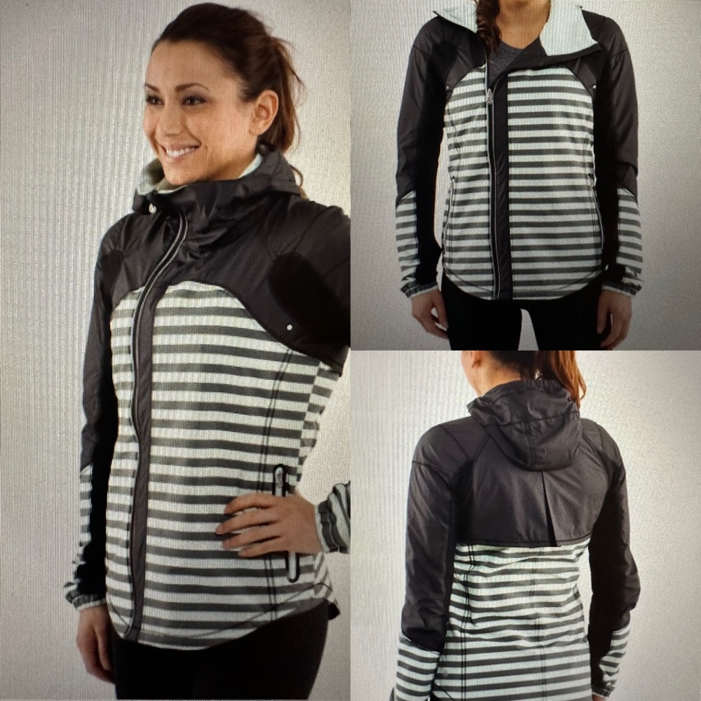 Lululemon Sea Stripe Mint Moment Black Jacket